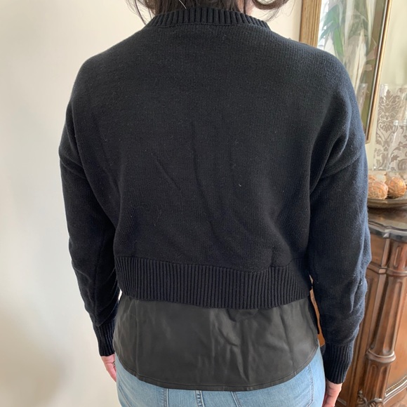 Banana Republic Twofer Style Leather Sweater 🖤 - Picture 2 of 4